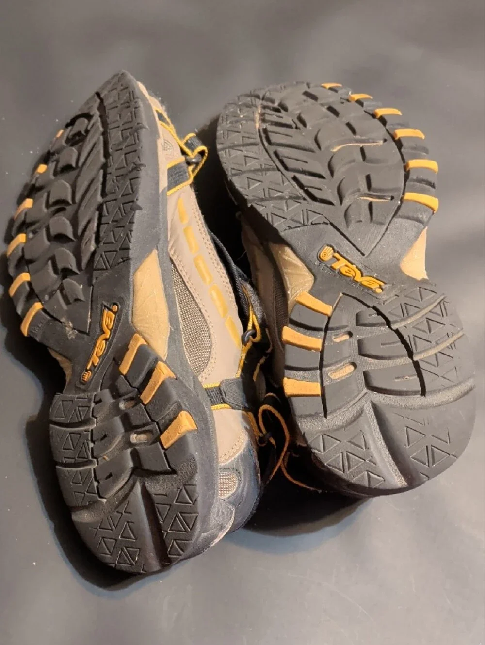 Teva, Mens, Outdoor Hiker Sandals- Gray with Yellow Accents